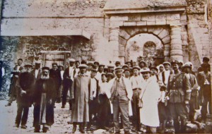 Doctor, priest, and inmates at Spinalonga, 1931