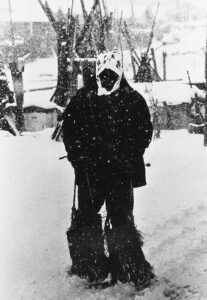 Stamping down snow