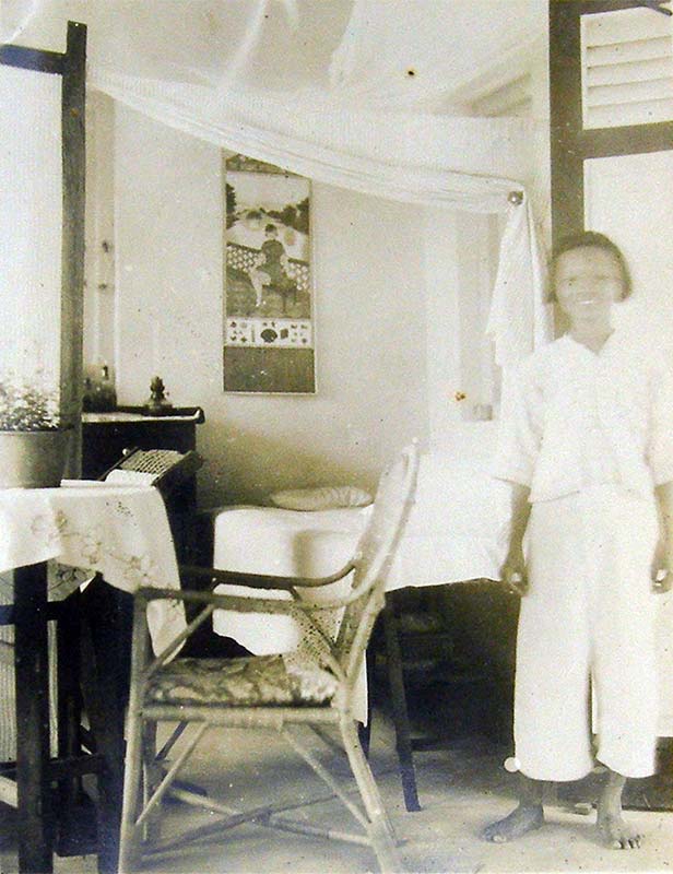 Resident’s bedroom at Sungai Buloh, 1931